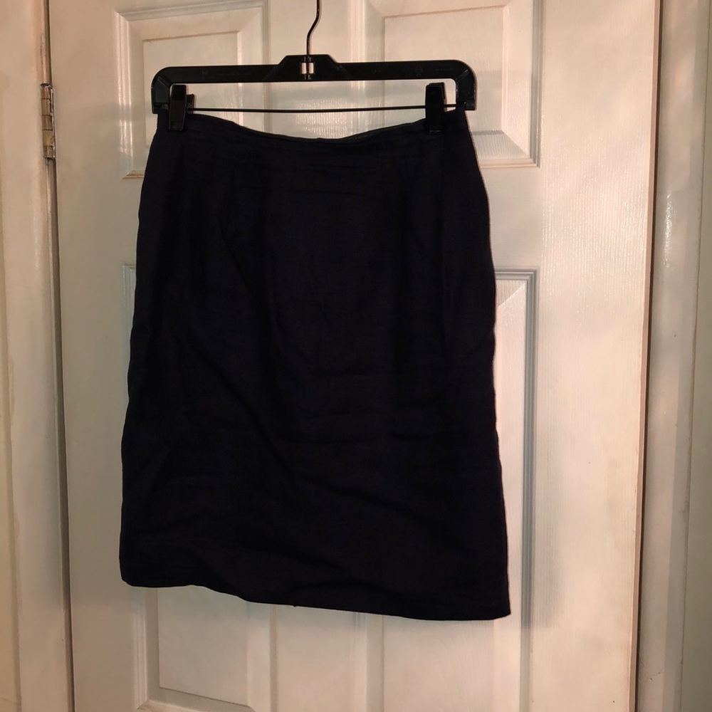 Brooks Brothers- navy linen skirt